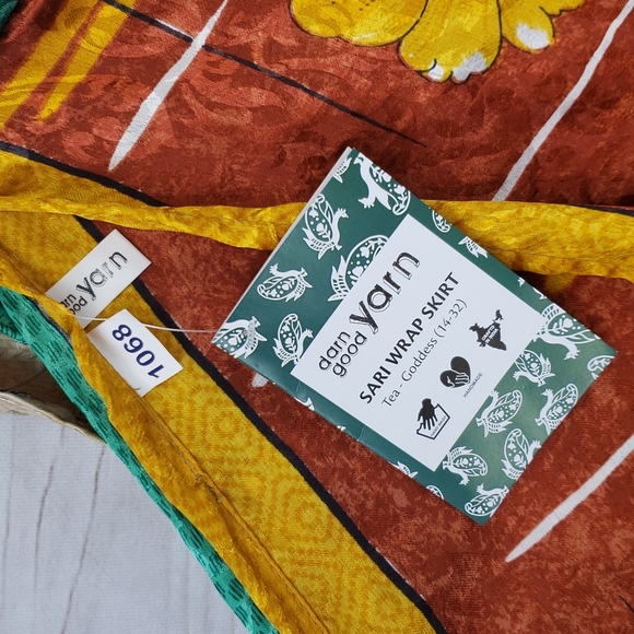 Darn Good Yarn Sari Silk Wrap Skirt Tea Goddess - Picture 7 of 16